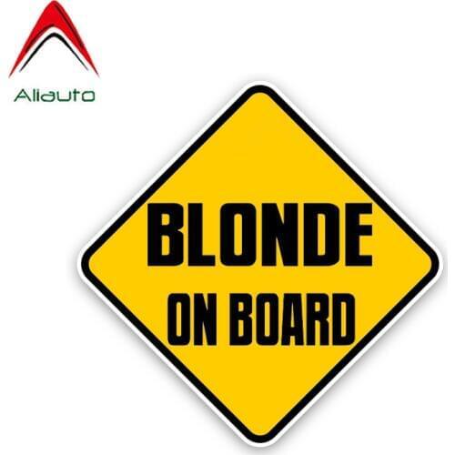 Aliauto Funny Car Sticker Blonde on Board Accessories PVC Water Proof Decal for Skoda Volvo Honda Civic Mitsubishi Kia,13cm*13cm