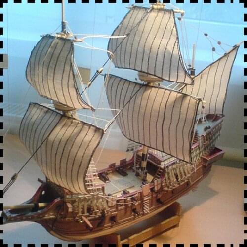 1:100 Scale English Galleon Golden Hind Ship Sir Francis Drake Paper Model Kit Handmade Toy Puzzles