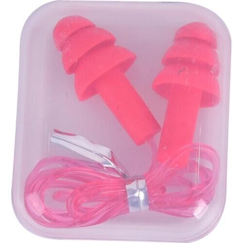 1Pair Box-packed Comfort Earplugs Noise Reduction Silicone Soft Ear Plugs Swimming Silicone Earplugs Protective For Sleep