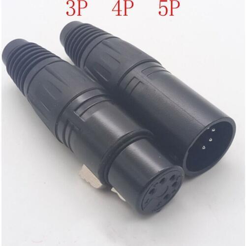 10pcs/lot 3 /4 /5 Pins XLR Male/Female Plug Socket Adapter Audio Panel Mount Connector XLR Converter Adapter Jack for Mic