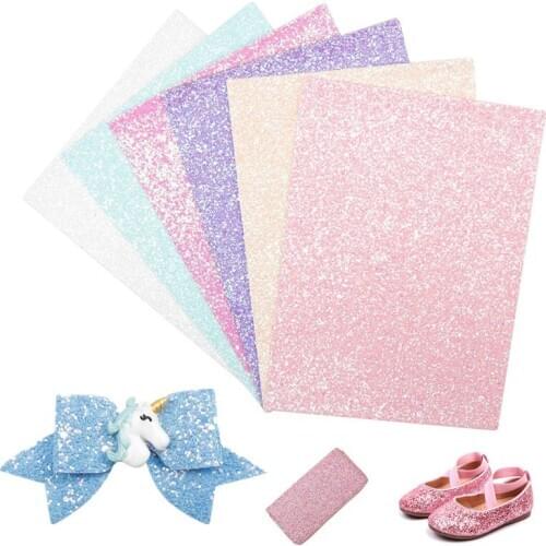 22*30cm DIY Candy Color Bow Glitter Leather Fabric Handmade Solid Shiny Sequins Sheets Accessories Crafts Patchwork Material