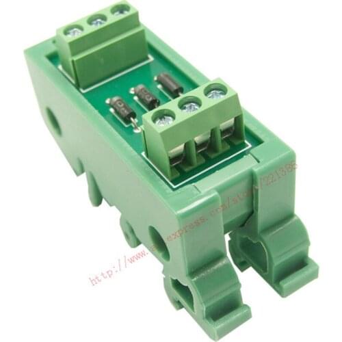 3 Channel diode module DIN Rail Mount 1 Amp 1000V Common Anode 3 Diode Network Module, 1N4007