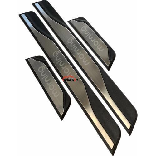 For Car Styling Kia Morning 2017 2018 Accessories Stainless Steel Door Sill Trim Scuff Plates Protection Protectors Car Sticker
