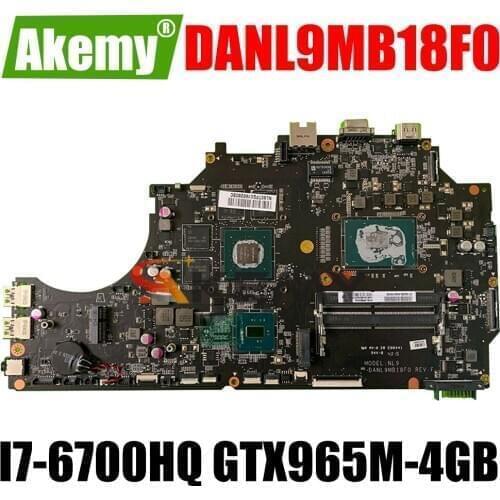 DANL9MB18F0 Laptop motherboard for ThundeRobot 911M original mainboard I7-6700HQ GTX965M-4GB