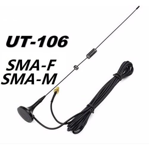 10PCS/LOT Good Quality UT-106 SMA-F/SMA-M Connector Dual Band Car Mobile 3.2dBi/5.6dBi Super Magnet Antenna for Baofeng Radios