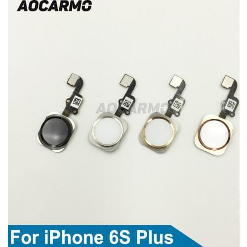 Aocarmo Gold/Silver/Black/Rose Gold Home Button Main Key Flex Cable Replacement Assembly For iPhone 6SP Plus 5.5"
