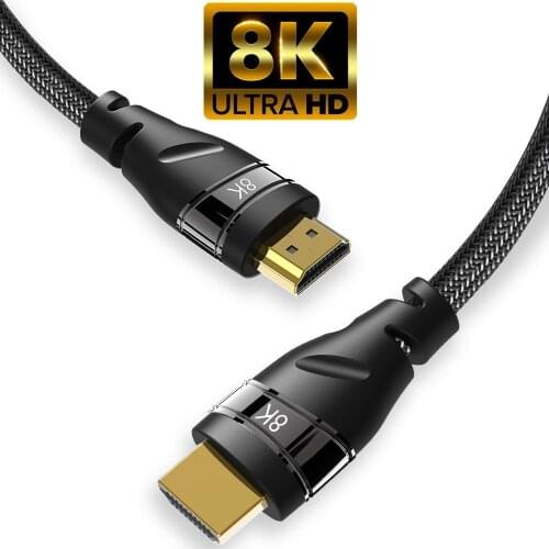 HDMI-compatibe 2.1 Cable Copper 30AWG 4K@120Hz High Speed 8K @60 HZ UHD HDR 48Gbps Cable Converter for PS4 HDTVs Projectors