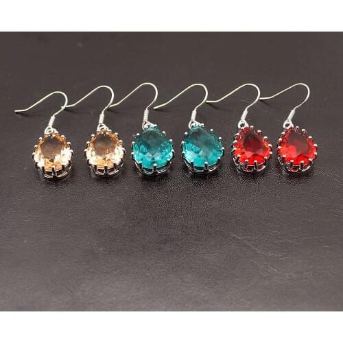 Hermosa Big Promotion Choose your Color Ladies Redgarnet Topazz Drop Earrings For Women 1 1/4 Inch TK03