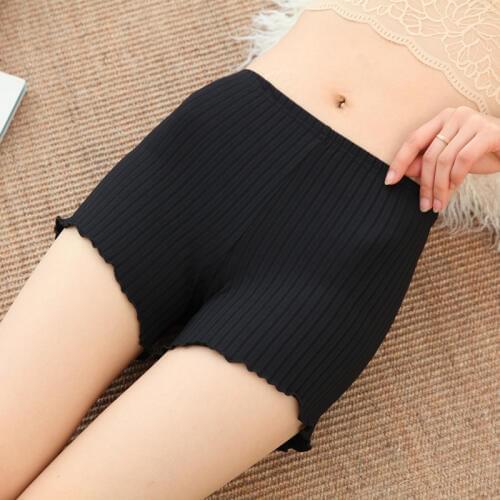 Iurstar Sexy Summer Thin Safety Short Pants Anti-peeping Pants Female High Waist Vertical Stripes Safety Pants