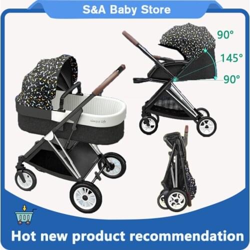 Fast & Free Shipping Baby Stroller Free Duty High Land-Scape Pram Portable 3in1 Carriage коляска детская