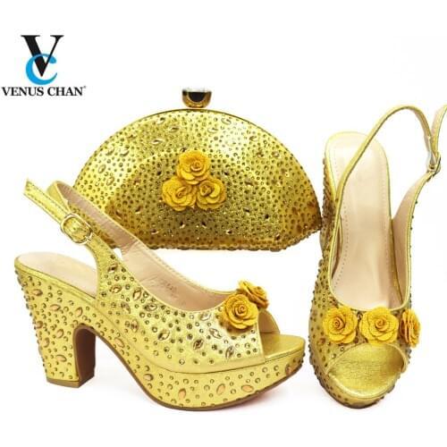 Sexy Style Nigerian Shoe and Bag Set 2021 African Party Shoes and Bag Shoes with Matching Bags Party Shoes Luxery Shoes Women