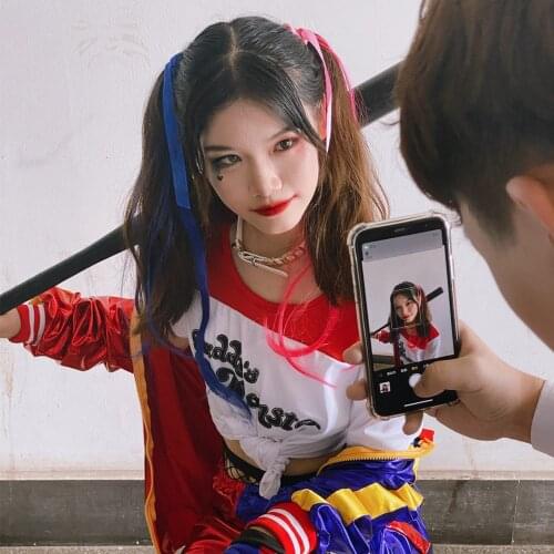 Harley Costume Cosplay Adult Girls Quinn Escouade suicide Харли Куинн Jacket Shorts Monster Carnival Halloween Clothing