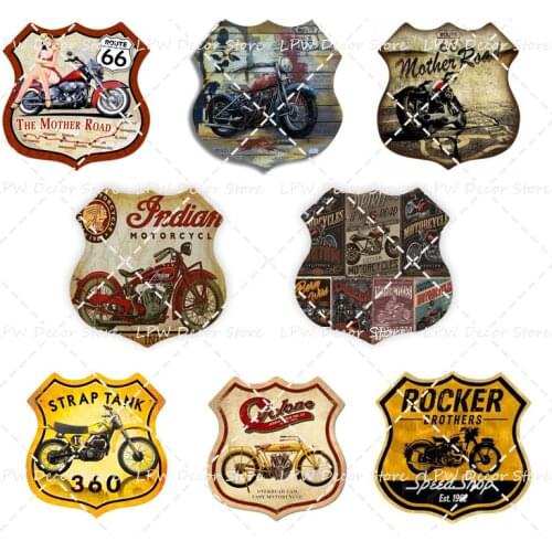 Metal Tin signs Vintage Motorcycle Irregular Garage Sign Embossed Garage Pub House Office Restaurant Bar Pub iron Paintings Gift