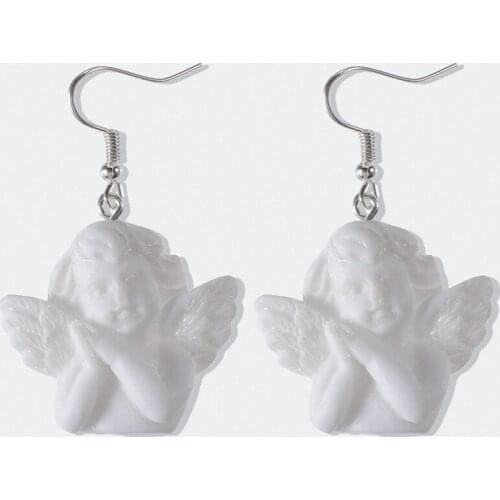 Fashion Cute Cupid Angel Pendant Drop Earring Vintage Angel Drop Earrings Punk Jewelry For Cool Women Girl Friendship Gifts