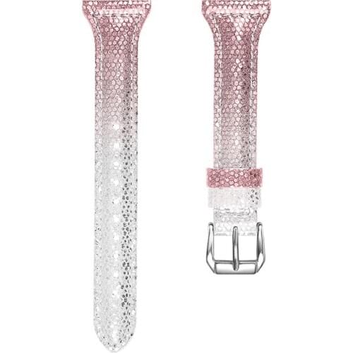 Fashion Gradient Color Watchband Leather Strap For Fitbit Versa Lite/Versa Replacement Watch Band Adjustable Strap Bracelet