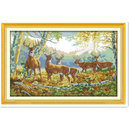 Forest Wulu figure animal hand-embroidery embroidery kit beautiful scenery embroidery handicrafts cross-stitch painting