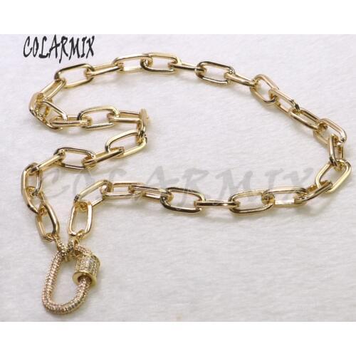 3 Pieces Wholesale Zircon pendant necklace gold color metal pendant necklace High quality wholesale jewelry Chain necklace3517