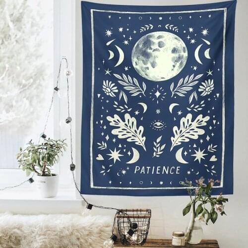 Psychedelic Moon Tapestry Tarot Wall Hanging Psychedelic Carpet Wall Decor Cloth Tapestries Moon and Sun Bohemia Boho Tapestries