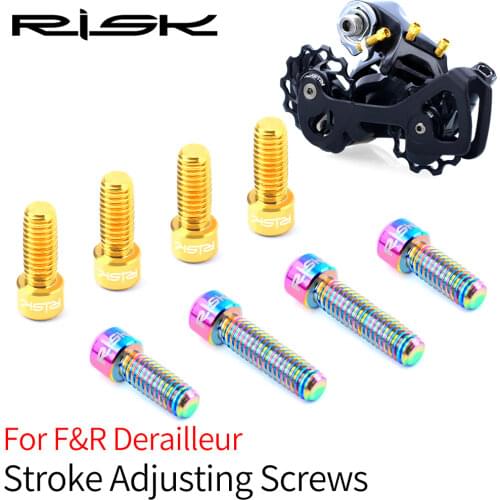 RISK M4*13.5 / M4x20 mm Titanium Alloy Bike Front / Rear Derailleur Bolts for MTB Bicycle XT X7 X9 Shift Adjustment Screw