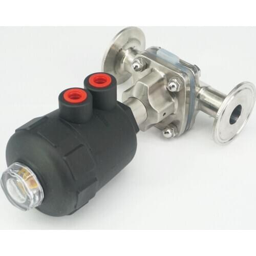 3/4" 1" SUS316 Stainless Steel Sanitary Pneumatic Tri Clamp Diaphragm Valve For Homebrew