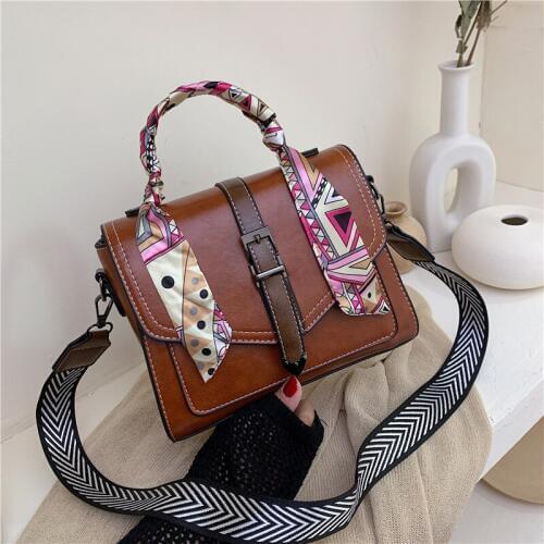Scarf womens handbag shoulder strap ladies Messenger bag anti-oxidation metal female shoulder bag fashion party bag 2019 new