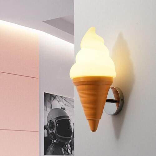 Ice Cream Modern Wall Lamp Nordic Sconce Wall Light Fixtures Cartoon Children Kids Bedroom Bedside Bar Lamp Led Mirror Lights