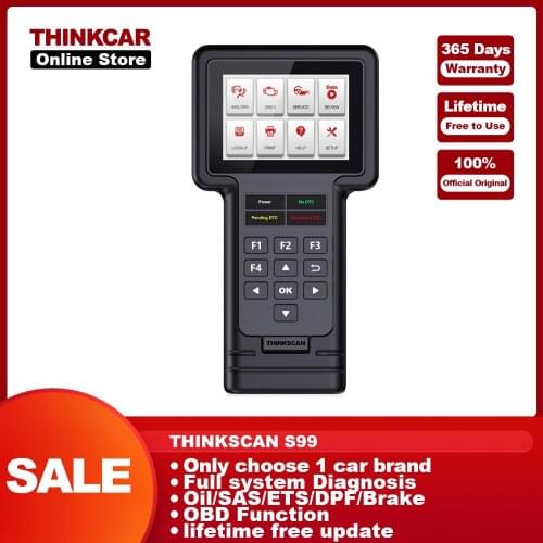 Thinkcar Thinkscan S99 Support Full System Diagnose Scanner Code Reader DIY Car OBD2 Oil/Brake/SAS/ETS/DPF Reset Diagnostic Tool