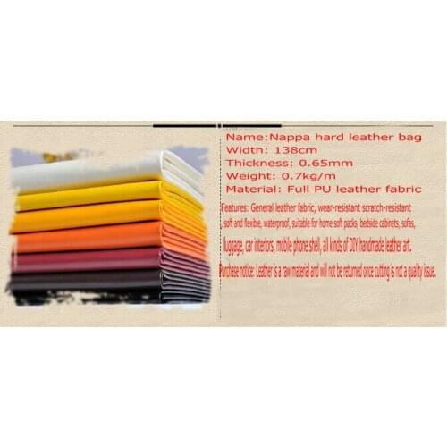 Napa PU artificial leather hard and soft imitation leather sofa DIY fine grain plain leather fabric1m