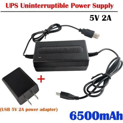 5V 2A Intelligent UPS Uninterruptible Power Supply Mini UPS Security Standby Battery for CCTV Camera +USB 5V 2A power adapter