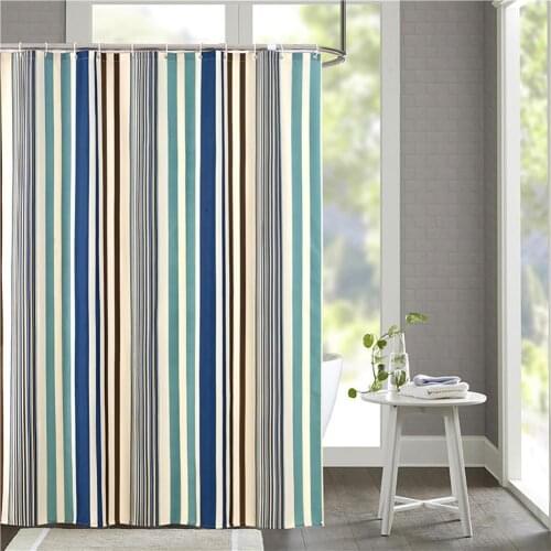 Waterproof Thickening Polyester Stripe Shower Curtains Bathroom Decorations
