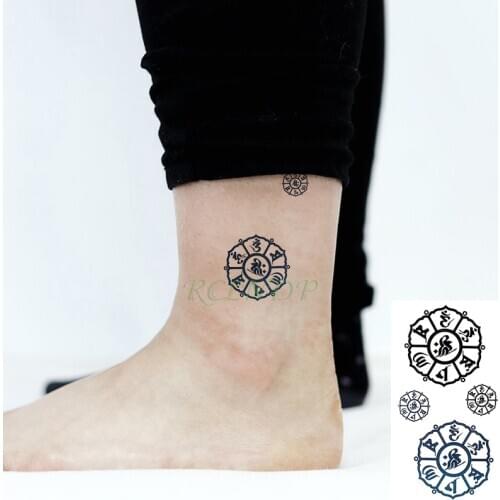 Waterproof Temporary Tattoo Sticker polygon compass contract symbol tatto flash tatoo fake tattoos for men women