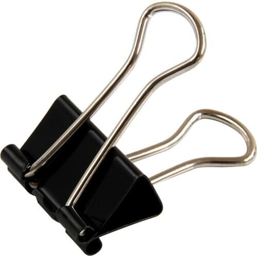 12Pcs Elliot Clip Folder Large Dovetail Clips 50mm Bill Clip Black File Iron Clip for Financial Office Supplies