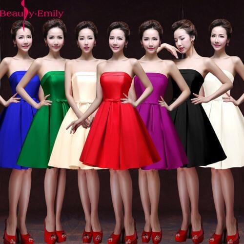 Beauty-Emily Romantic Boat Neck Sleeveless Bridesmaid Dresses with Sashes 2020 A-Line Vestido De Festa De Casamen Party Dress