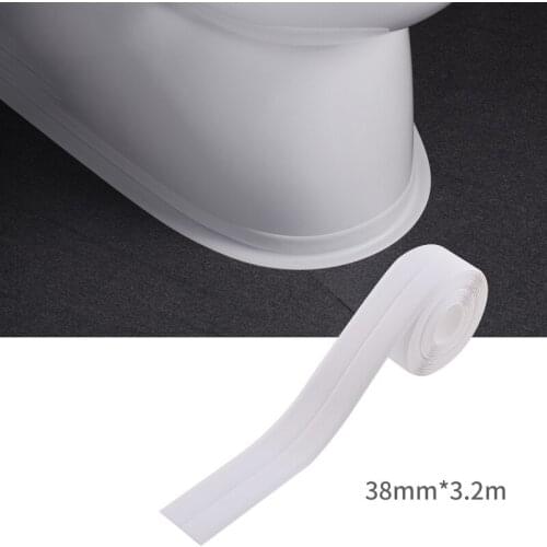 1Roll Waterproof Mold Proof Adhesive Tape Durable Use PVC Material Kitchen Bathroom Wall Sealing Tape Gadgets 3.2M