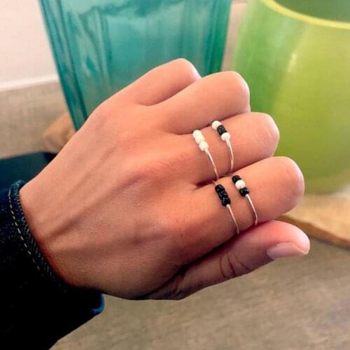 50% Dropshipping!!4Pcs/Set Fashion Ring Exquisite Manual Skin-friendly Stylish Stackable Finger Rings for Travel