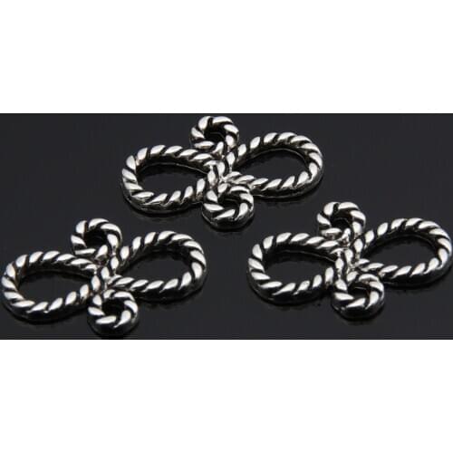 50pcs Silver Color Lucky Knot Bowknot Charms 8 knot Pendant Jewelry Making DIY Handmade Craft Accessories Supplies A3471