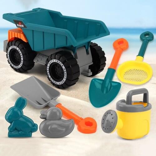 8PCS Multifunctional Water Sand Toy Set Children Beach Toys Engineering Car Truck Summer Toys Beach Water Game Play Cart