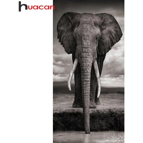 Huacan Diamond Embroidery Mosaic Elephant Home Decor Diamond Painting Animal Cross Stitch Home Decor