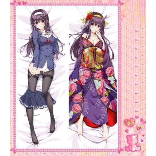 Anime Cartoon Saenai Heroine no Sodatekata Bolster Hugging Peach Skin 2 Way Pillow Case Pillow Cover Pillowcase Gift 78053