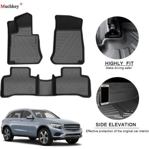 Car Floor Mats For BENZ GLC COUPE 2017-2020 TPE Non-Slip Foot Pad Waterproof Rubber Carpets Auto Automobile Interior Accessories