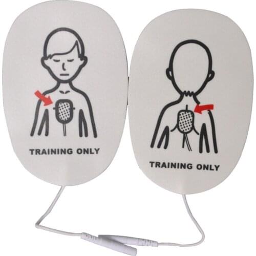 Free Shipping 2 Pairs Children AED Training Machine Sticky Patches Electronic Pads Conduct with AED By Wire