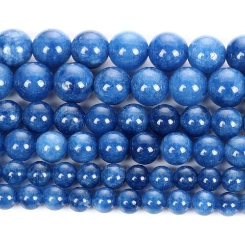 Whosale Blue Natural Kyanite Stone Beads Charm Round Loose Beads For Jewelry Making DIY Bracelets Necklace 6/8/10 MM