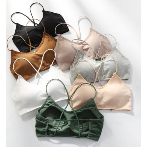 Sexy Cotton Backless Bra With Padded Push Up Cross Strap Seamless invisible bra sleep Brassiere Plus Size XL