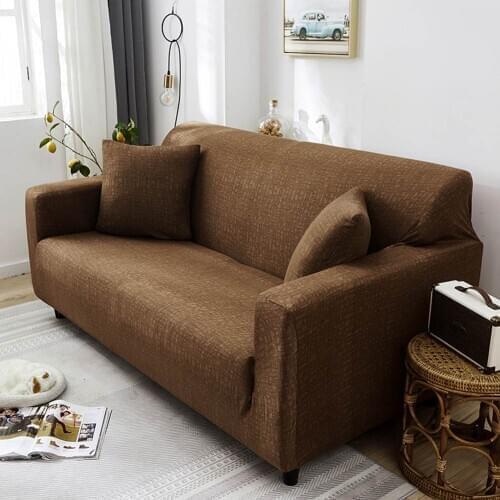 Papa&Mima Stretch Sofa Cover 1234 L Shape Slipcovers Solid Color Couchs Case
