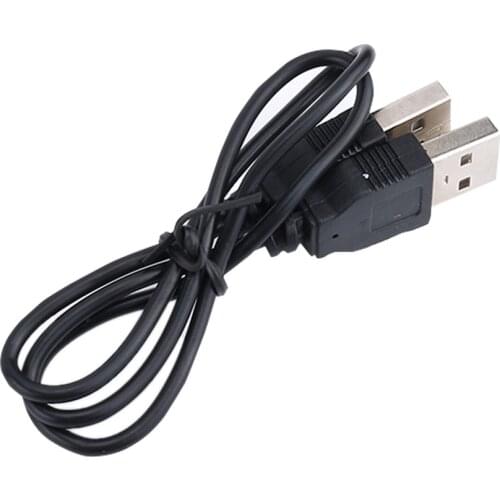 Black 400mm(L) USB 2.0 Male To Male Extension Connector Adapter Data Cable Cord Connectors For PC Smart Phone