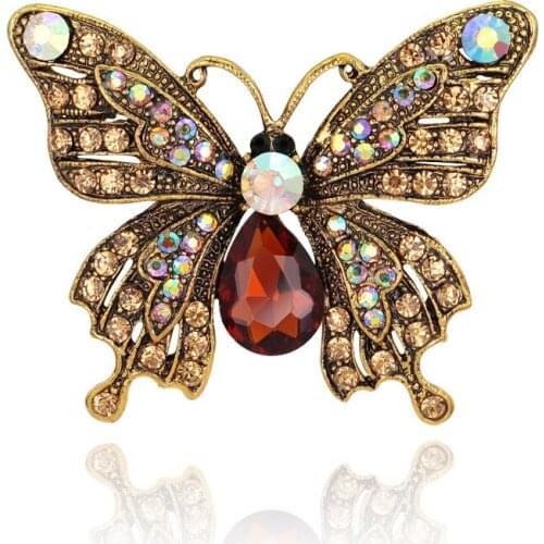 Dan refined products new fashion and lovely butterfly alloy brooch pin set auger corsage, hot style