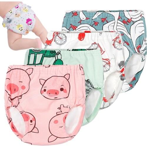 Children Leakproof Swimming Nappies Newborn Baby High Waist Swimming Trunks Infant Boys Girls Cartoon Printed Cloth Diaper