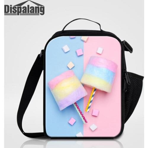 Dispalang Portable Insulated Lunch Bags For Girls Marshmallow Printing Messenger Cooler Bag Women Custom Picnic Food Lunch Sack