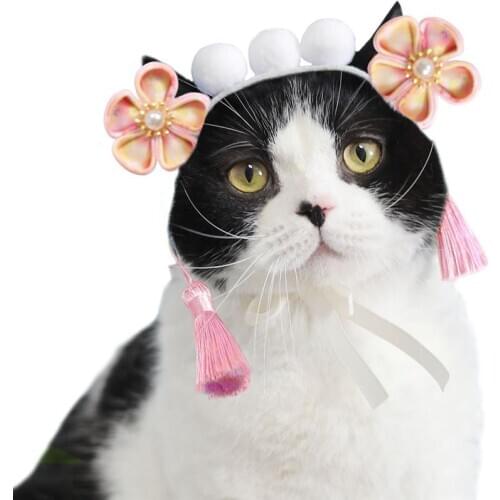 Dorakitten 1pc Pet Costume Headband Chinese Style Dog Headdress Pet Headwear Pet Hair Accessories Pet Supplies