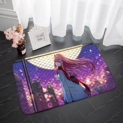 Darling In The FranXX Non-Slip Doormat 3d Floor Mat Welcome Carpets Living Room Kitchen Decor Room Mats Bedside Long Floor Rugs